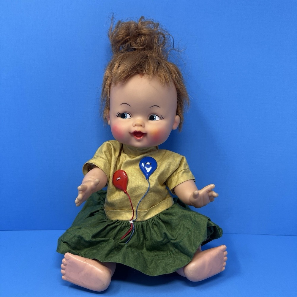 Vintage Pebbles Flintstones Baby Doll 11 Inch Hanna Barbera Jointed 1960s Toy